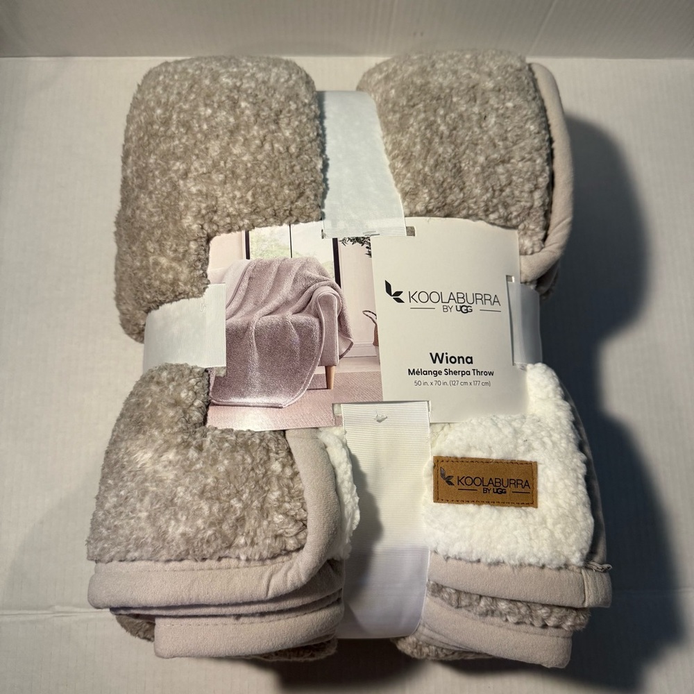 Koolaburra by UGG Winona Sherpa Throw in Gray and Cream